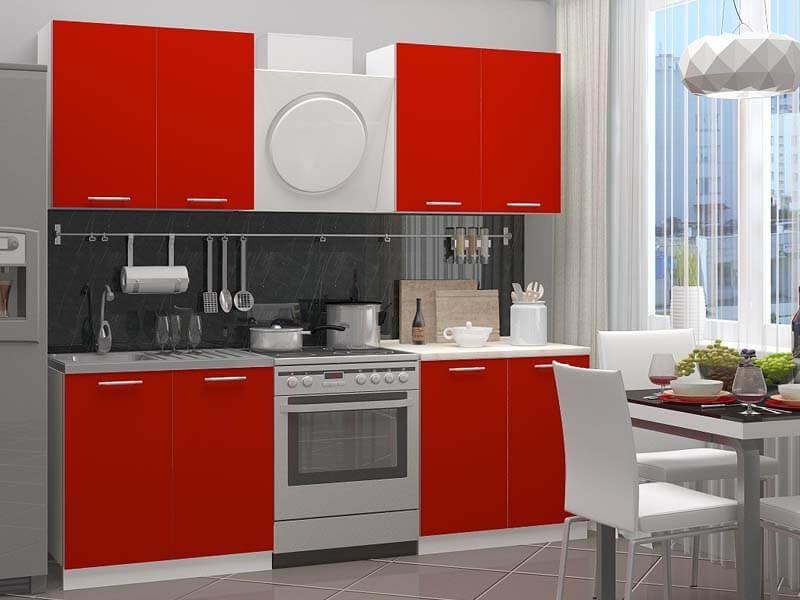 кухонный гарнитур лдсп красный в Нижневартовске
