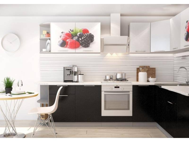 кухня премьера с фотопечатью угловая в Нижневартовске