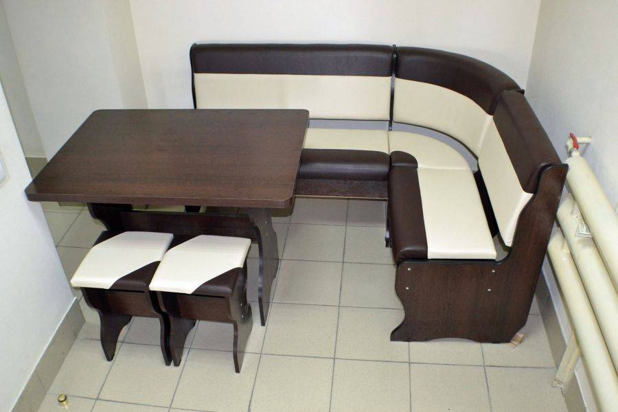 кухонный уголок дуэт, венге темный, к/з шоколадный + молочный в Нижневартовске