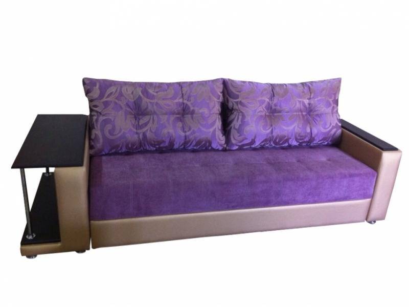 фиолетовый прямой диван со столом в Нижневартовске