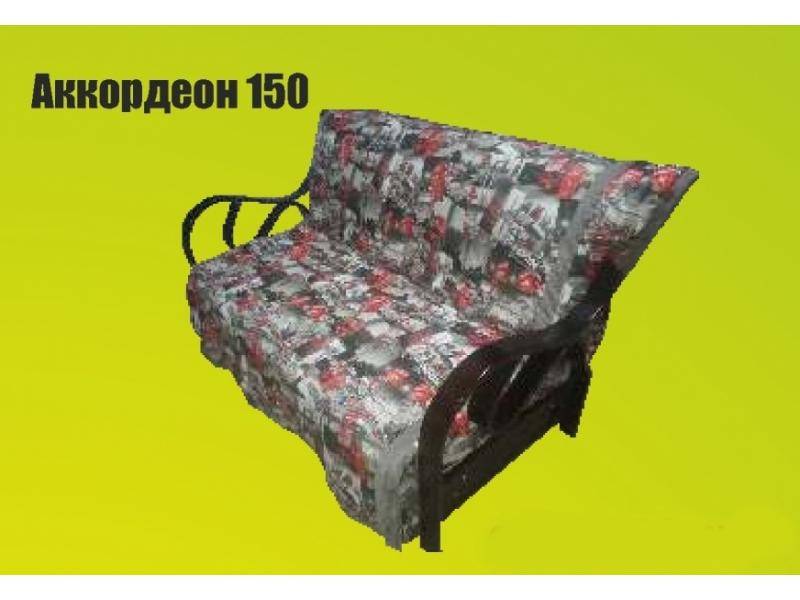 диван прямой с деревянными ручками аккордеон 150 в Нижневартовске