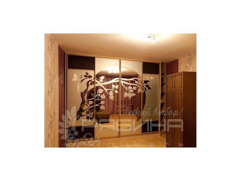 шкаф-купе с пескоструйным рисунком ветвь дуба в Нижневартовске