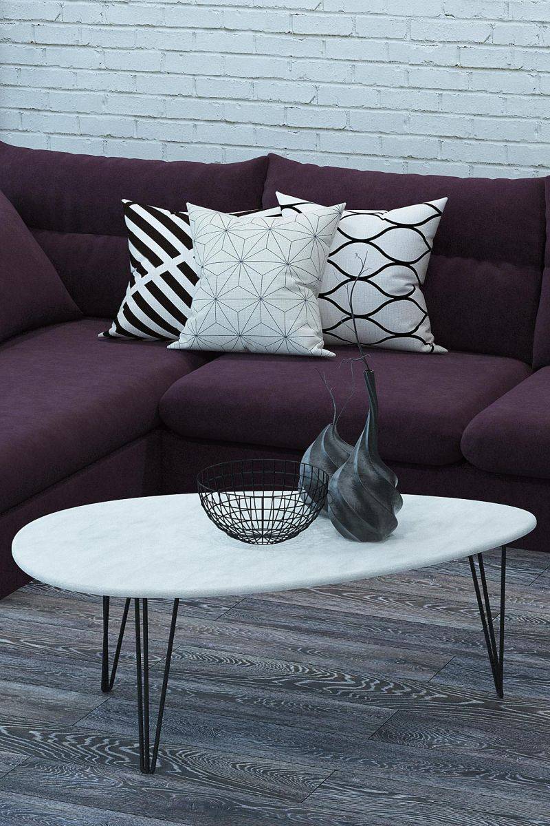 стол журнальный шеффилд белый бетон в Нижневартовске