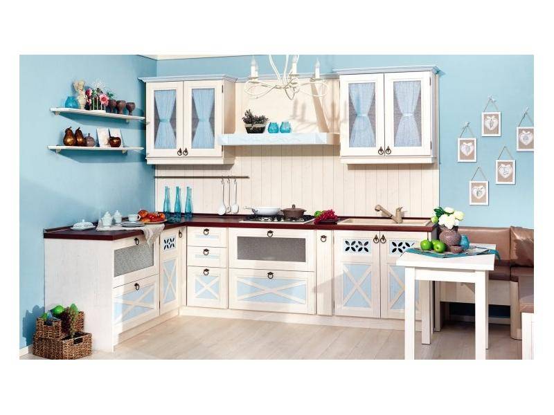 кухня амели 2 угловая дуб прованс синий в Нижневартовске