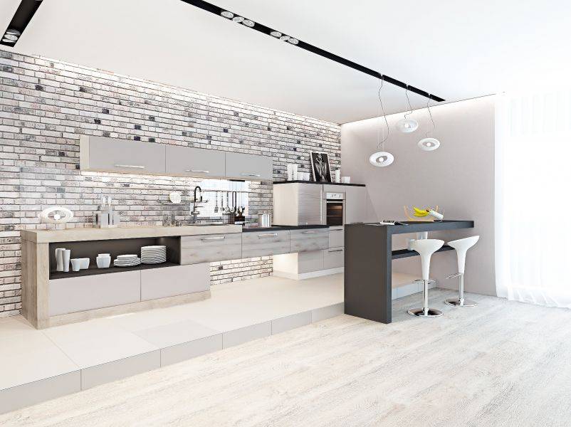 новая кухня мичиган с кожаными фасадами в Нижневартовске