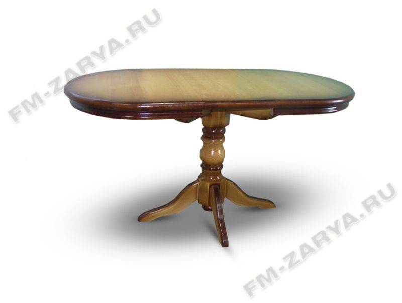 стол на 1-ой балясине, раздвижной, фигурный обклад из массива дерева в Нижневартовске