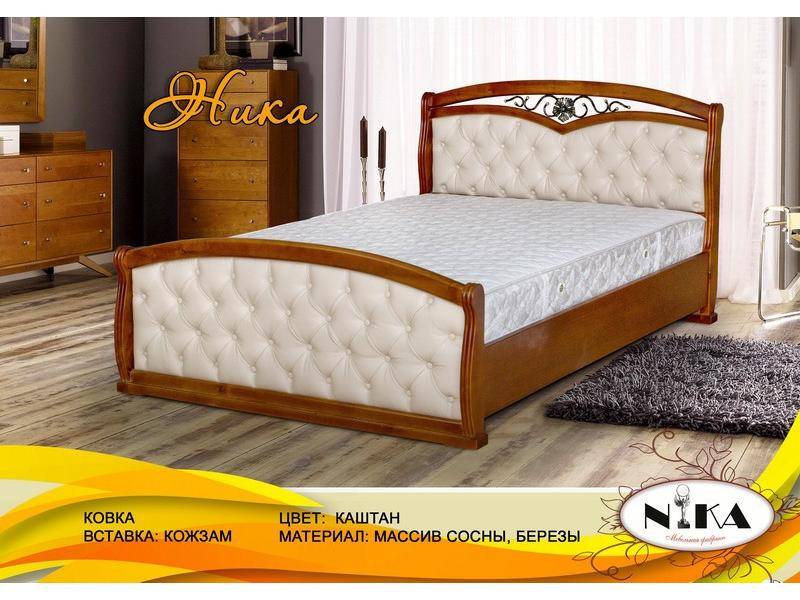 кровать ника с ковкой и вставками из экокожи в Нижневартовске