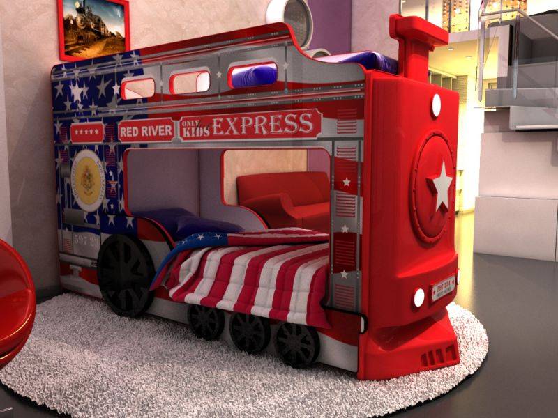 кровать двухъярусная паровоз америка в Нижневартовске