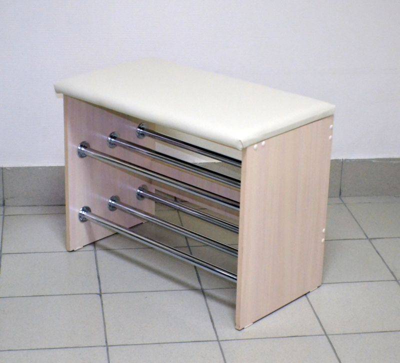 обувница открытая, дуб выбеленный, к/з молочный в Нижневартовске