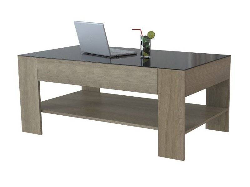 стол журнальный beautystyle 26 сонома/стекло черное в Нижневартовске