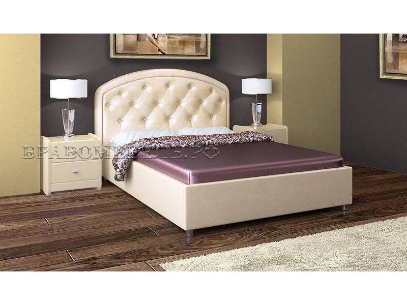 кровать валенсия из экокожи с мягким изголовьем в Нижневартовске
