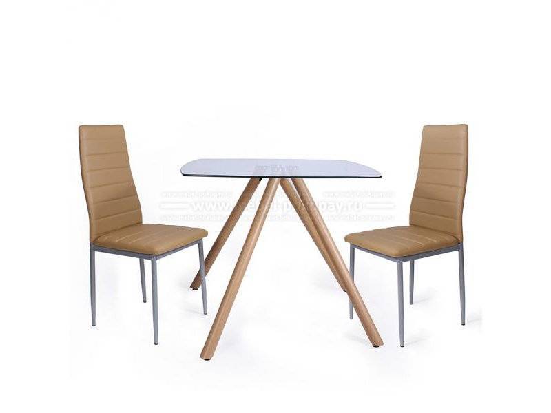 стол стеклянный квадратный max со стульями alan в Нижневартовске