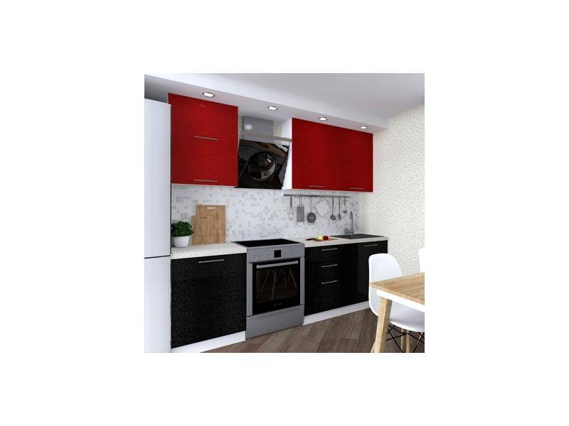 черно-красный кухонный гарнитур диона 4 в Нижневартовске