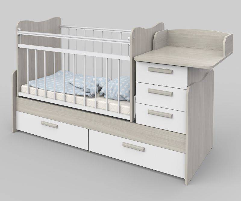 детская кроватка с комодом вероника в Нижневартовске