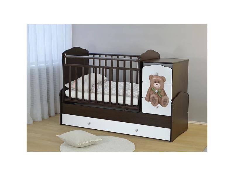 детская кроватка скв-9 с фотопечатью мишка в Нижневартовске