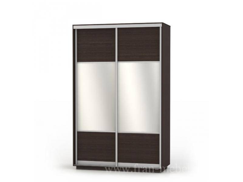 двухдверный шкаф-купе шириной 1400 мм с зеркалами комби дуо в Нижневартовске