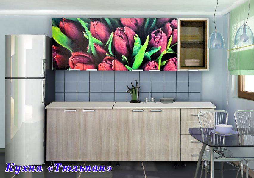 кухня прямая тюльпаны в Нижневартовске