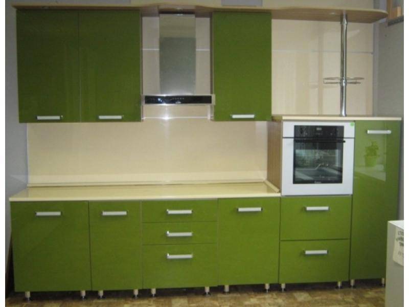 кухня прямая визит акрил (олива) в Нижневартовске