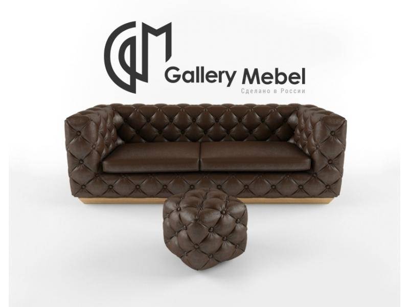 коричневый диван с пуфом divano gm 05 в Нижневартовске