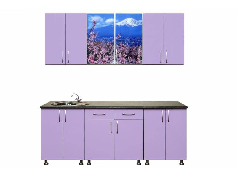 кухня прямая цветущая сакура в Нижневартовске