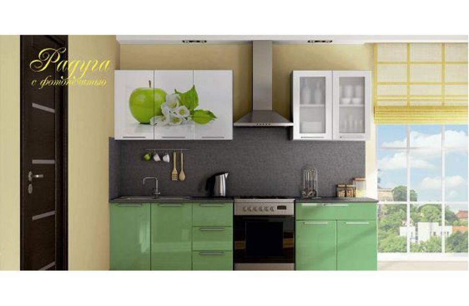 кухня прямая радуга с фотопечатью в Нижневартовске