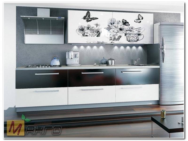 прямая кухня грей с фотопечатью в Нижневартовске