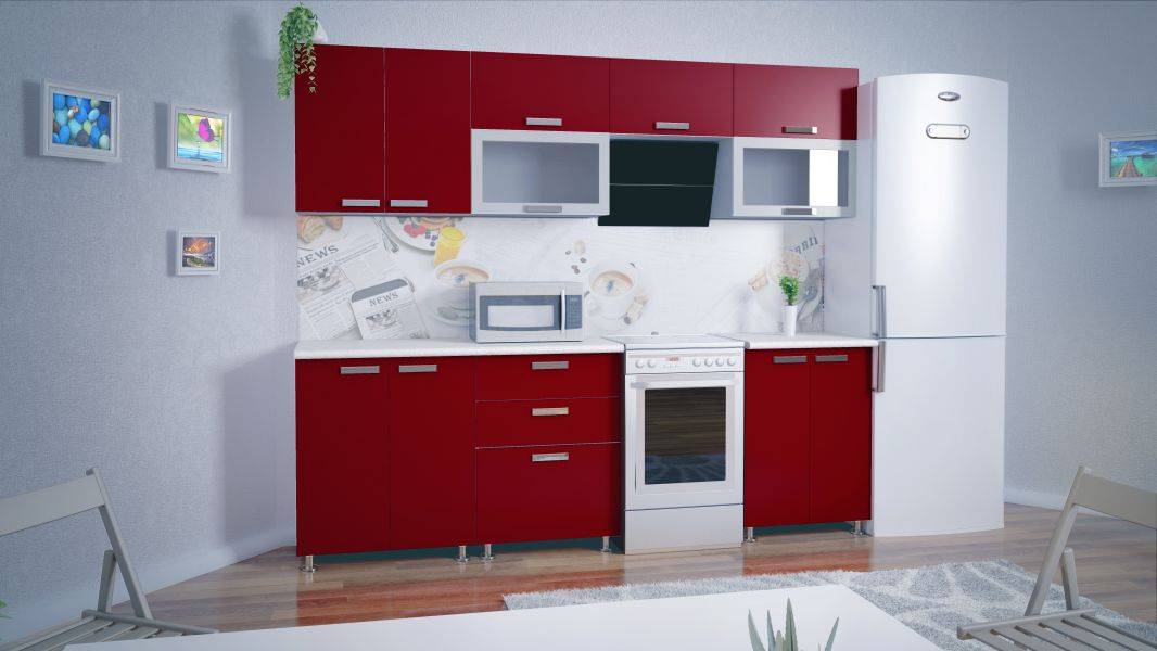 кухня красная прямая в Нижневартовске