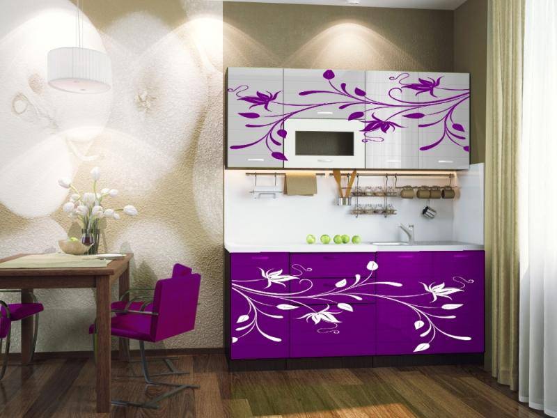 кухня прямая лада кф-8 с фотопечатью в Нижневартовске