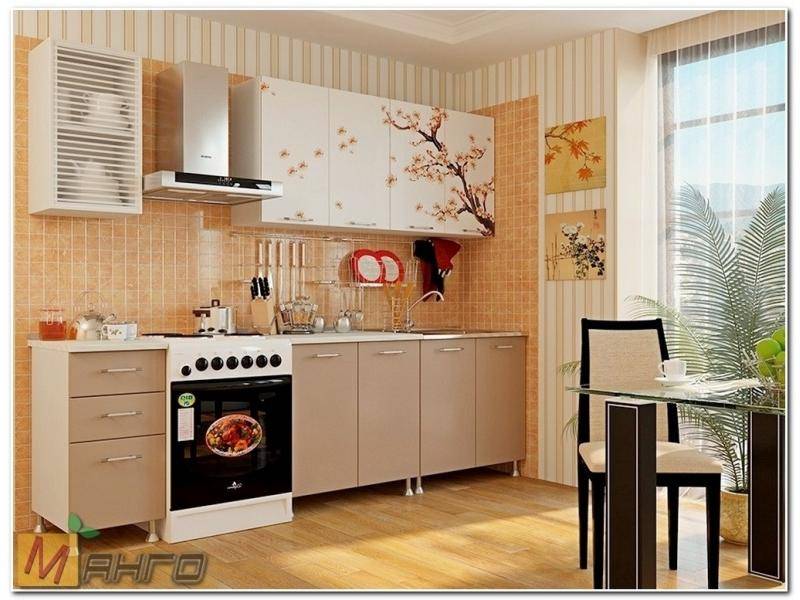 прямая кухня сакура с фотопечатью в Нижневартовске