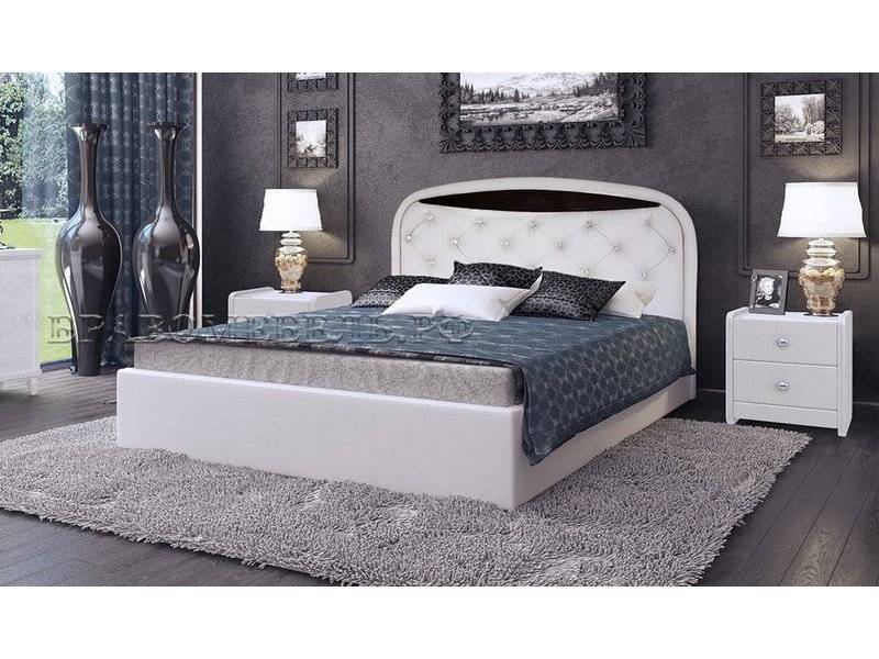 кровать валенсия-1 из экокожи с мягким изголовьем в Нижневартовске