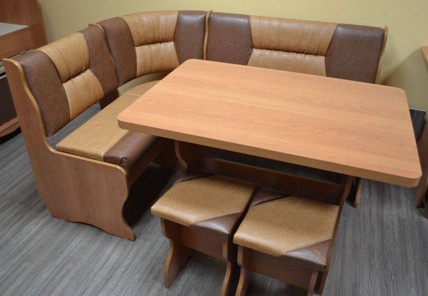 кухонный уголок уют 2, ольха, к/з коричневый + рыжик в Нижневартовске