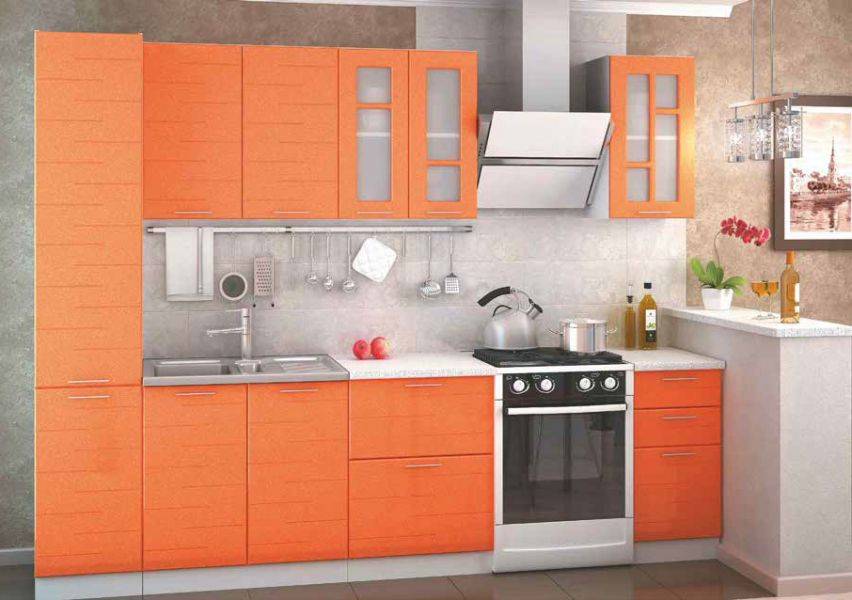 оранжевая кухня техно в Нижневартовске