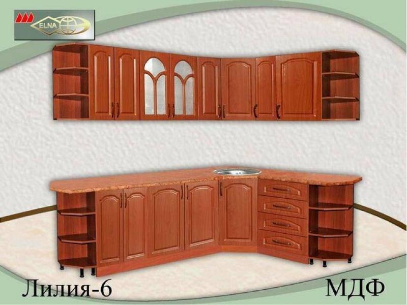 кухня угловая лилия 6 (мдф) в Нижневартовске