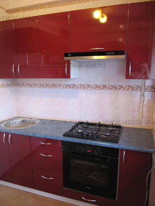 прямая кухня красный глянец в Нижневартовске