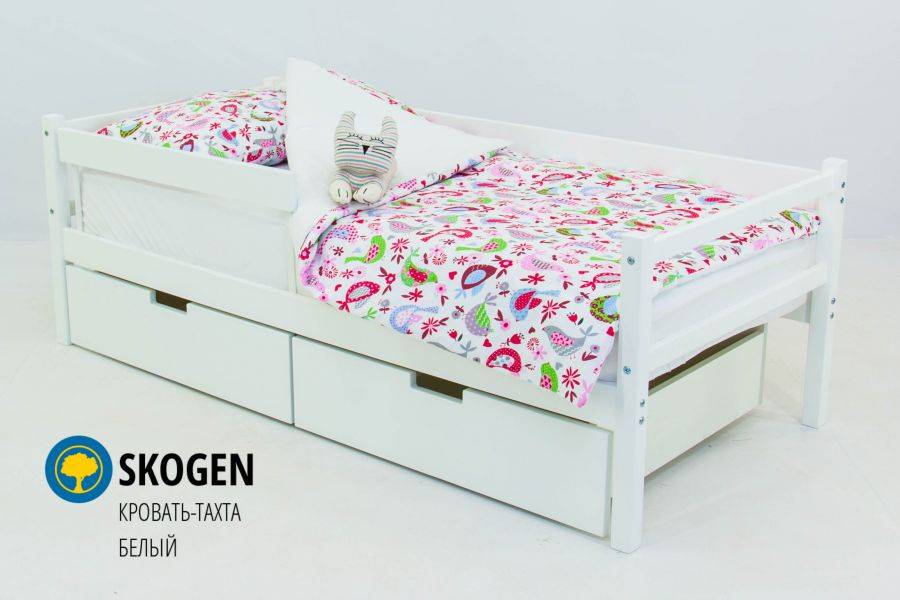 детская деревянная кровать-тахта бельмарко skogen белый в Нижневартовске