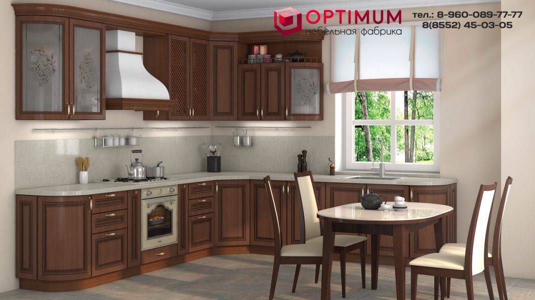 угловая кухня в классическом стиле римини в Нижневартовске