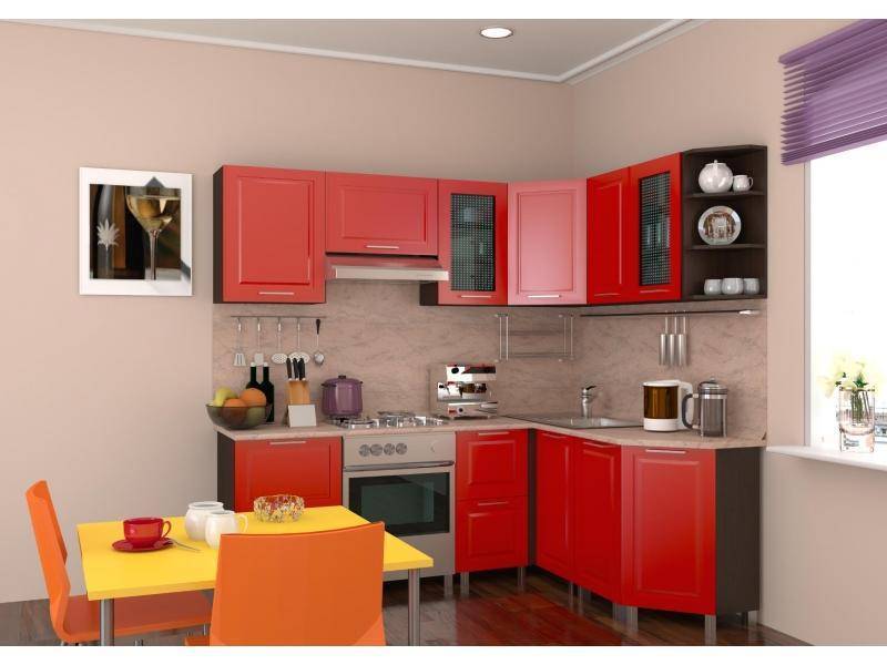 кухонный гарнитур угловой коралл в Нижневартовске