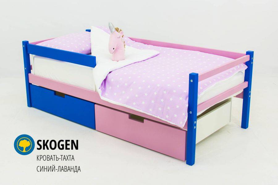 детская деревянная кровать-тахта бельмарко skogen синий-лаванда в Нижневартовске
