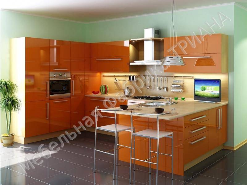 оранжевая кухня квинкве в Нижневартовске