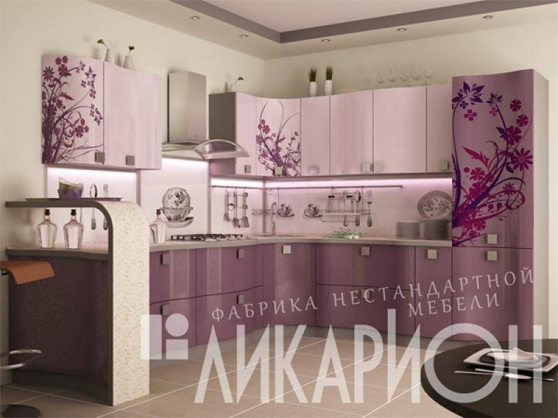 кухня угловая «фото на пластике» в Нижневартовске