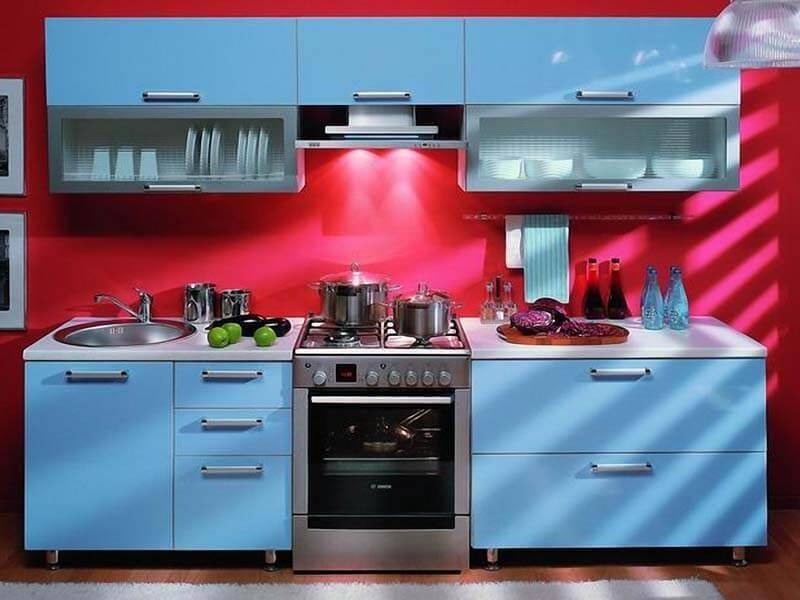 кухонный гарнитур лдсп голубой в Нижневартовске