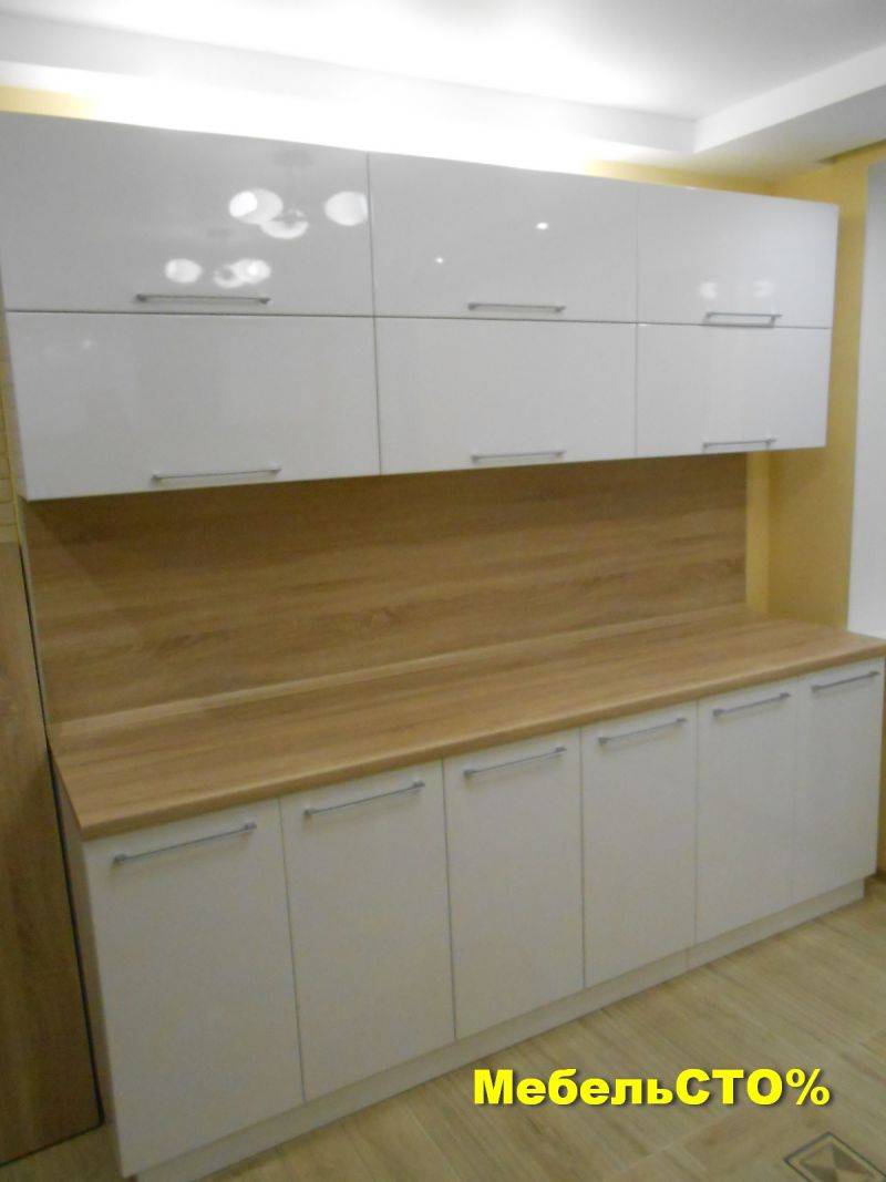 кухонный гарнитур прямой белый глянец в Нижневартовске