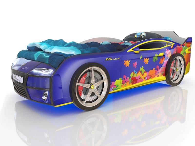 кровать-машинка romack kiddy синий пазл в Нижневартовске