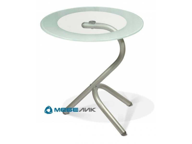 стол журнальный дуэт 5 металлик/прозрачное в Нижневартовске