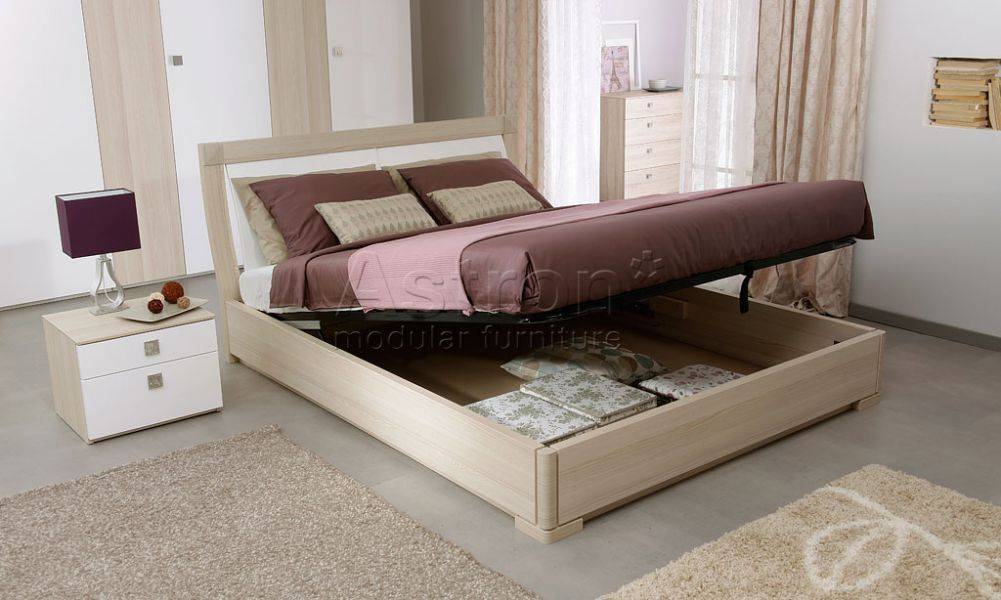 двуспальная кровать с глянцевыми вставками as28.251m-hi в Нижневартовске