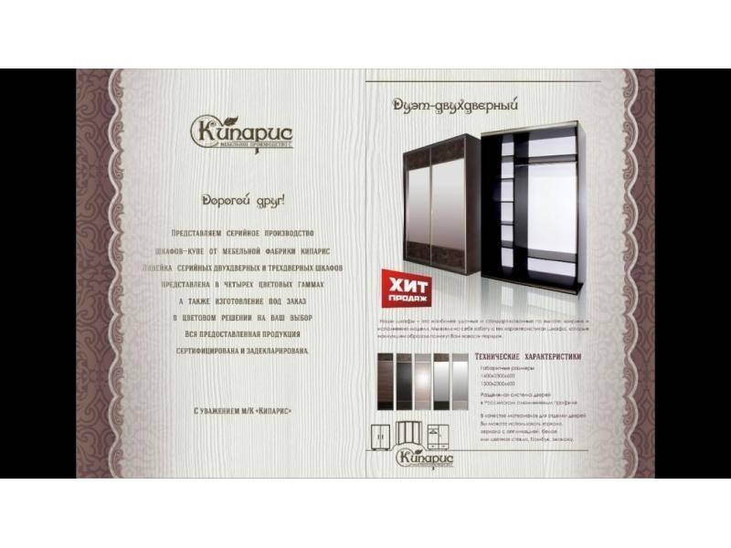 шкаф-купе дуэт двухдверный в Нижневартовске