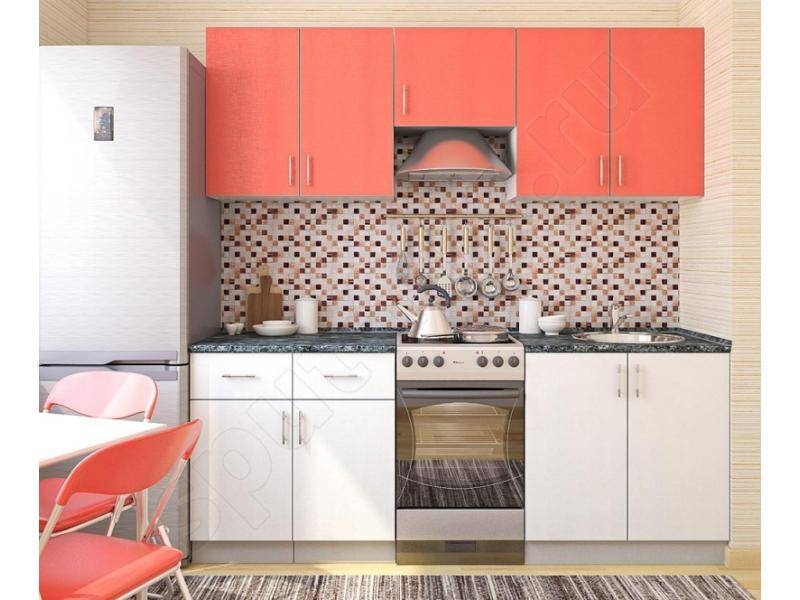 кухонный гарнитур коралл-белый в Нижневартовске