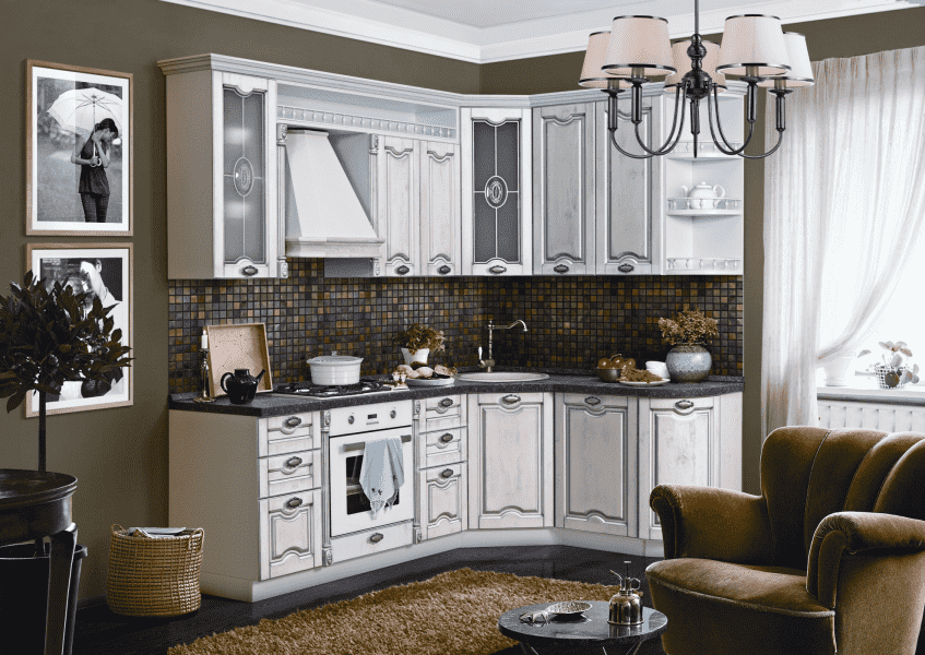кухня изабель (белое дерево с серебряной патиной) в Нижневартовске