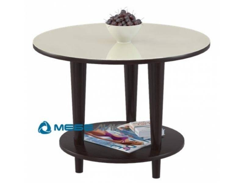 стол журнальный beautystyle 10 венге/стекло белое в Нижневартовске