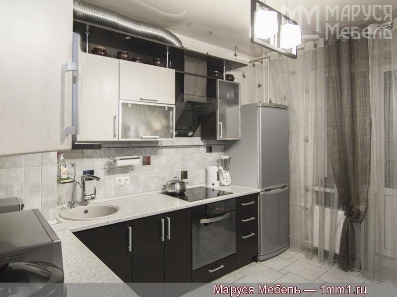 кухня белёный дуб и венге с фасадами мдф в Нижневартовске